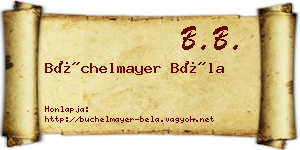Büchelmayer Béla névjegykártya